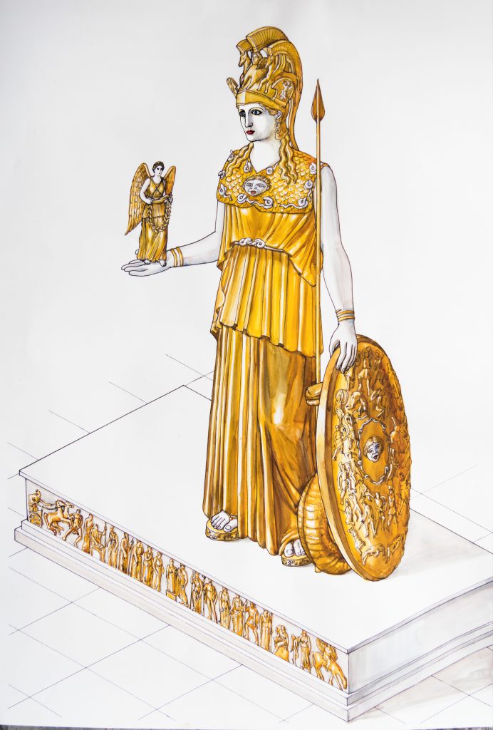 χρυσελεφάντινο άγαλμα της Αθηνάς Παρθένου © Μουσείο Ακρόπολης e1571432031408