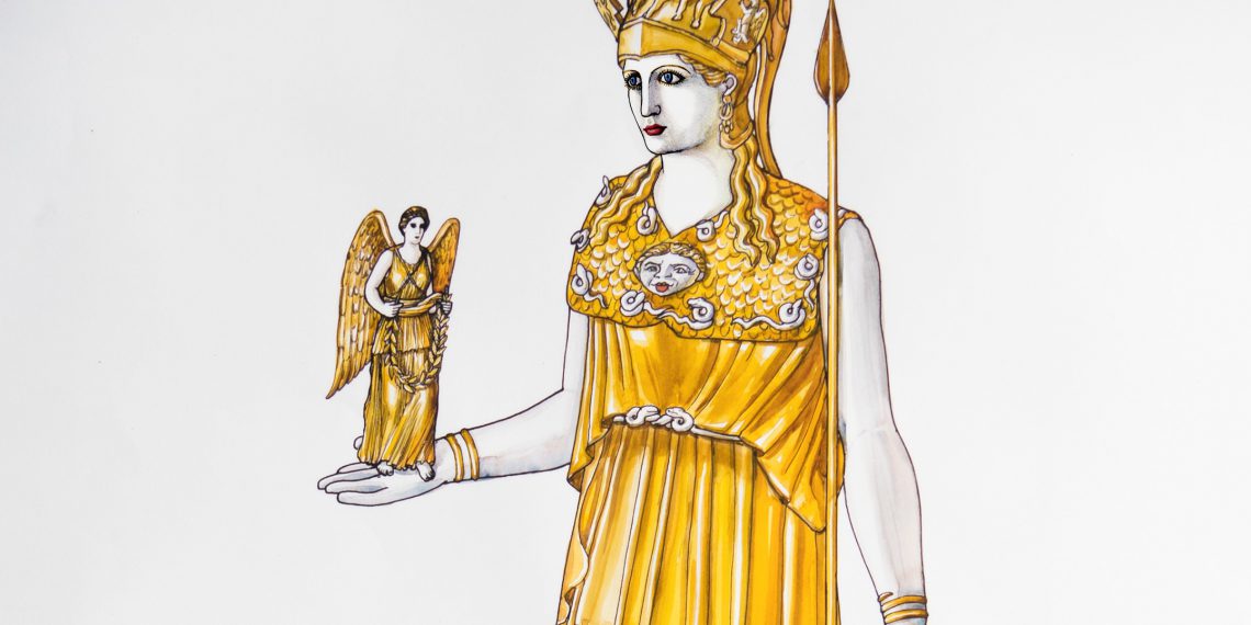 Το χρυσελεφάντινο άγαλμα της Αθηνάς Παρθένου © Μουσείο Ακρόπολης2